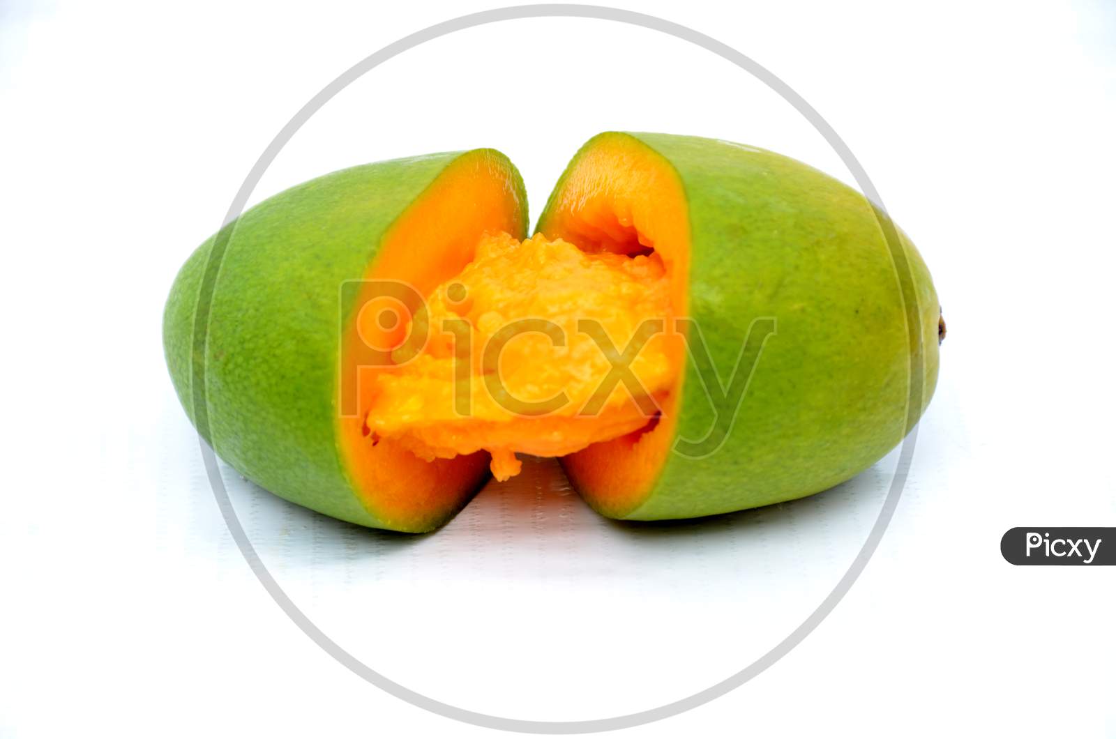 slice mango isolated on white background