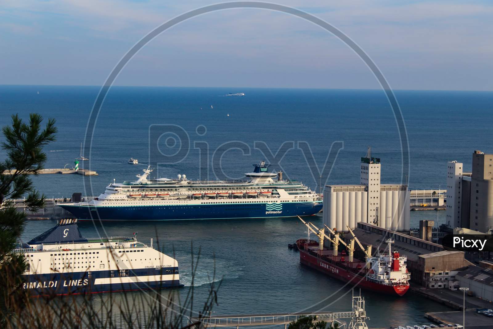 The Cruise Port Of Barcelona, Spain.
