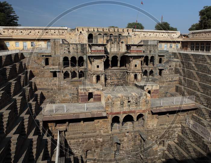 Image of Abhaneri Step well, a heritage site in Rajasthan, India ...