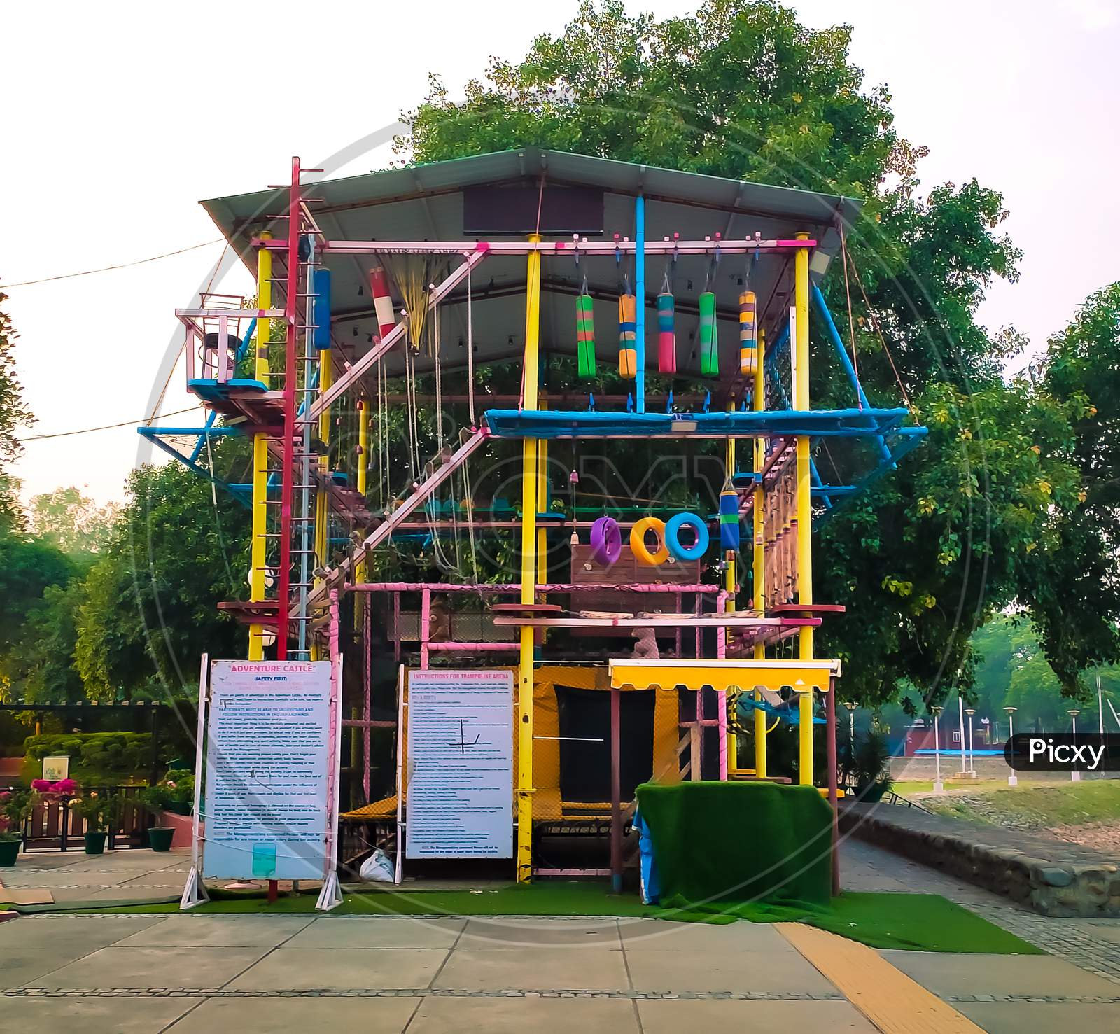 Adventure castle installed at Sukna lake complex Chandigarh India