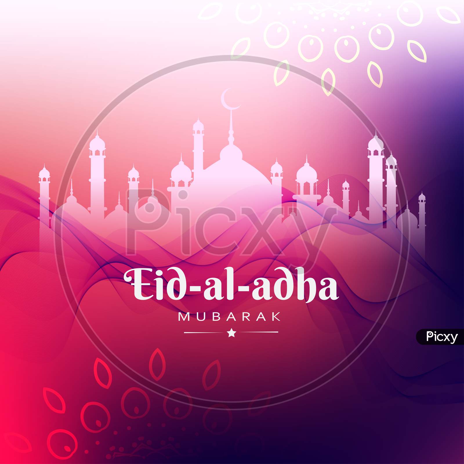 Image Of Eid Al Adha Eid Qurban Mubarak Colored And Wave Pattern Background Greeting Poster Vector Illustration Dr018536 Picxy