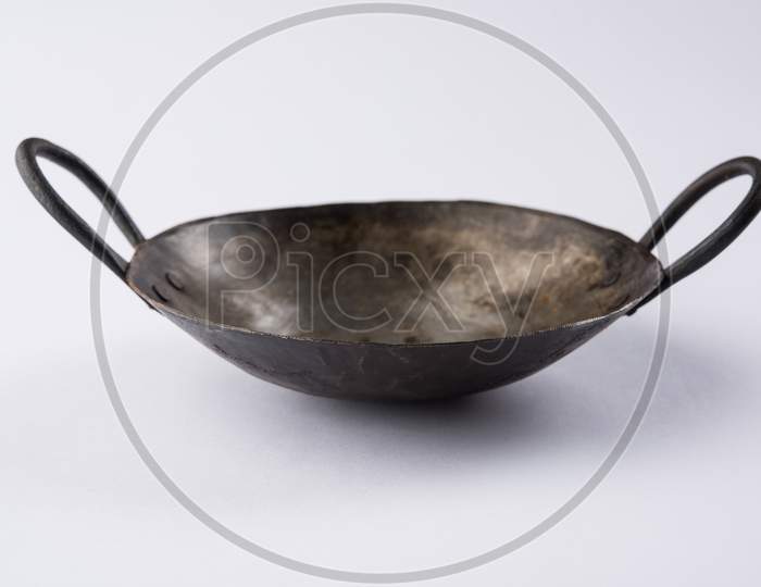 Empty kadhai or karahi or frying pan