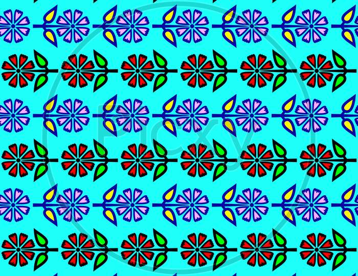 Vector Seamless Pattern With Flowers