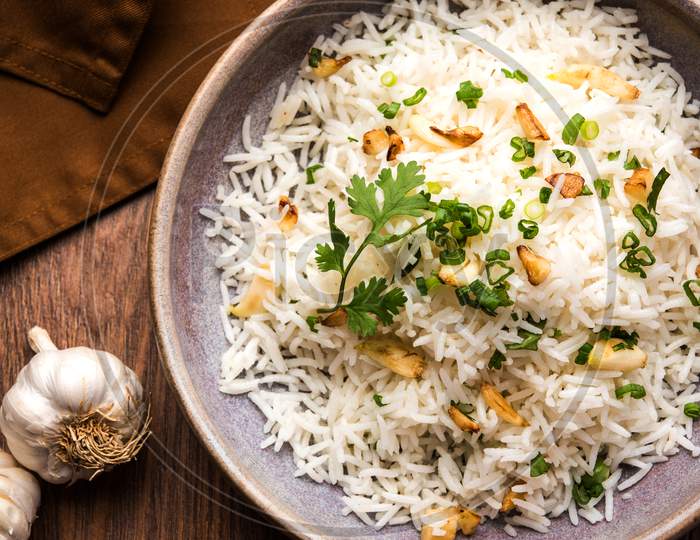 Garlic rice or Lahsun Pulav