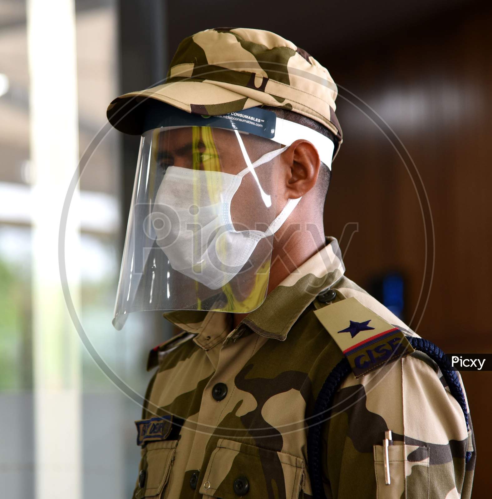 Security Personnel Wearing Protective Shields