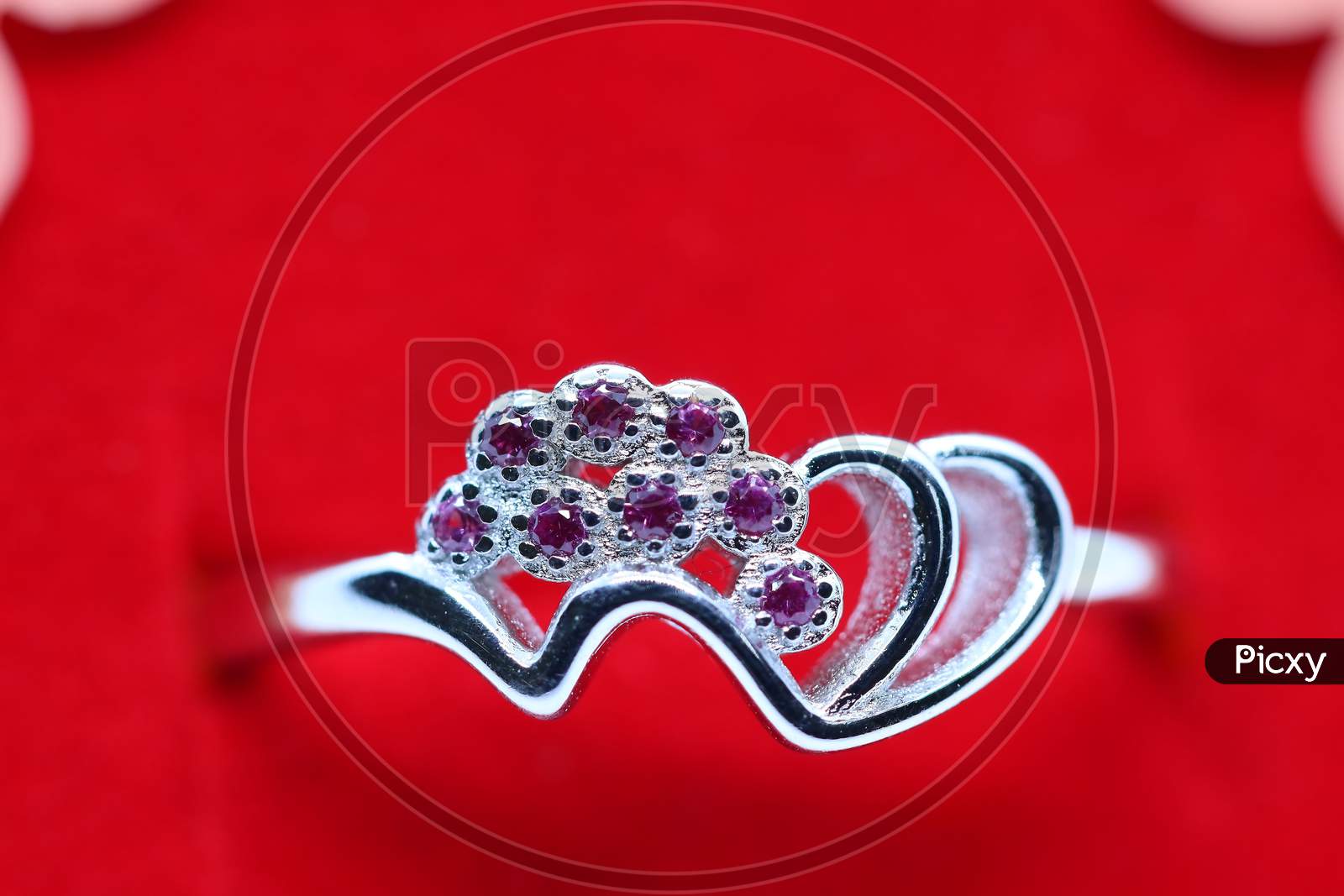 Silver Ring With Pink Stone