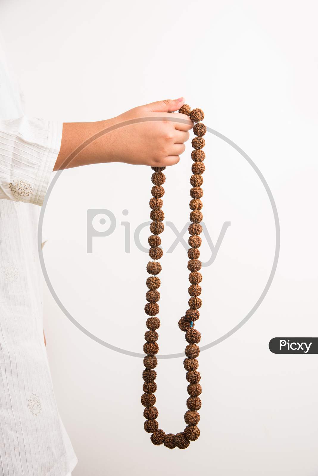 Meditation with rudraksha mala or rosary beads