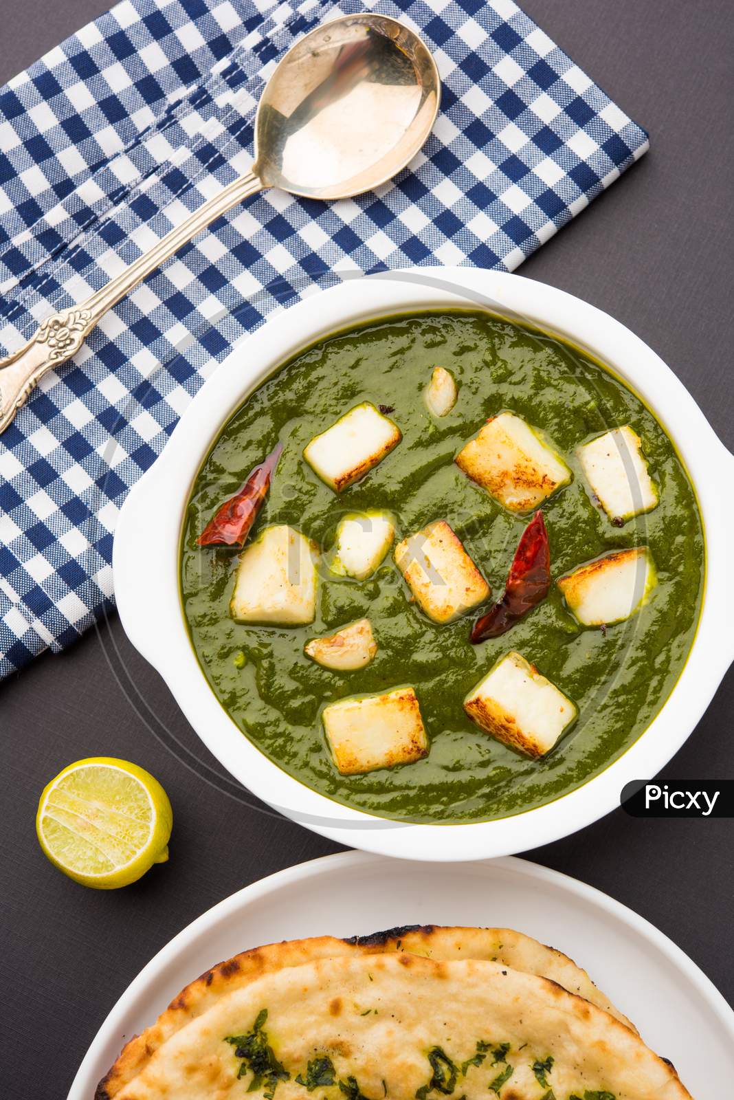 Image of Palak Paneer OR spinach and cottage cheese Curry-DF021685-Picxy