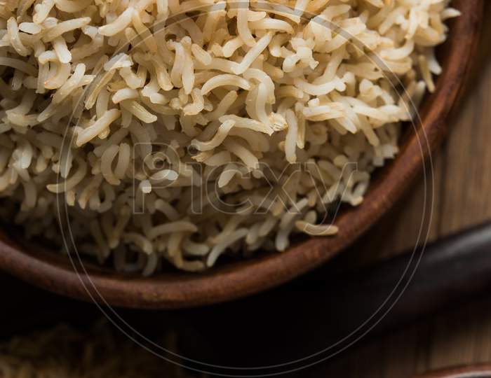 brown basmati rice raw and cooked