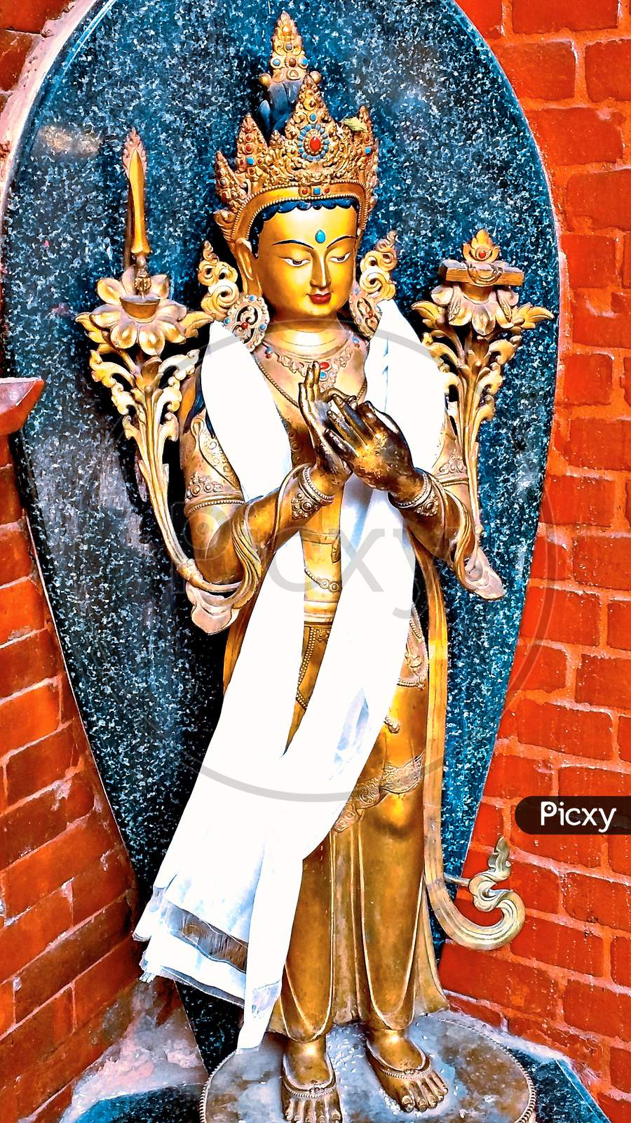 A statue of Dipankara Buddha in Lalitpur,Nepal.