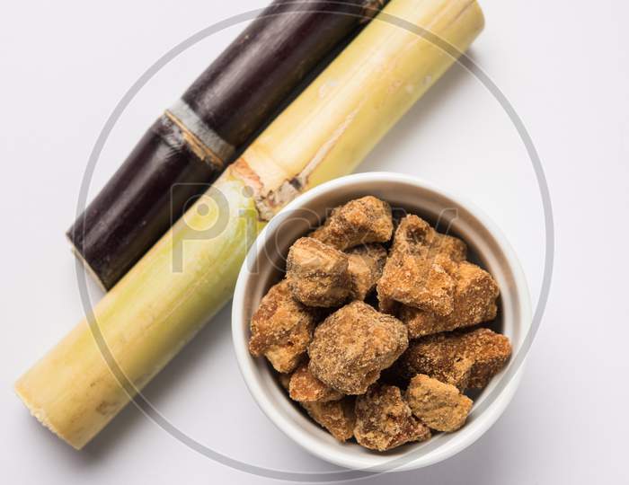Jaggery OR Gur with Sugar Cane