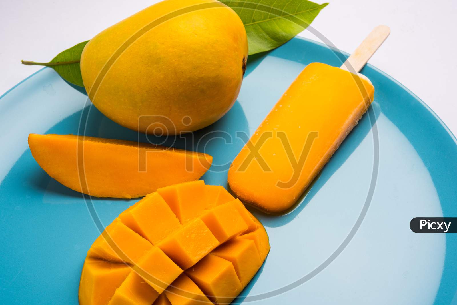 Mango ice candy or ice bar or kulfi