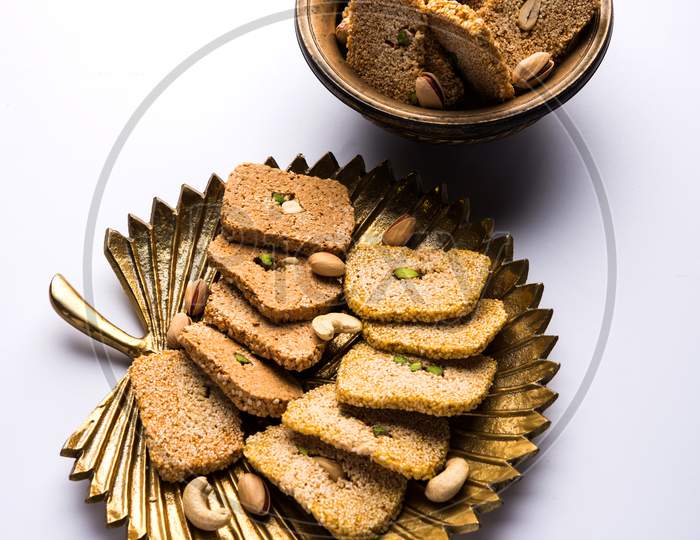 Sweet Gajak or til papdi or patti for Makar Sankranti Festival