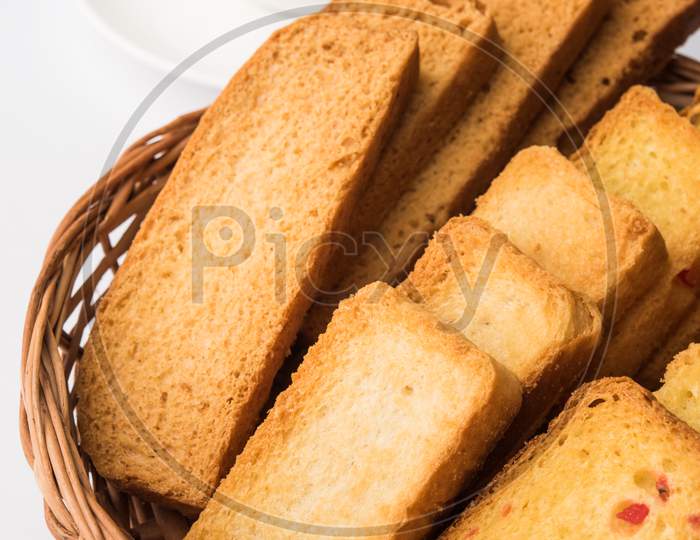 indian punjabi or Delhi bread toast and tea