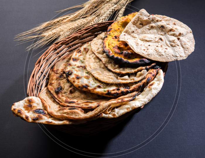 Assorted Indian bread basket
