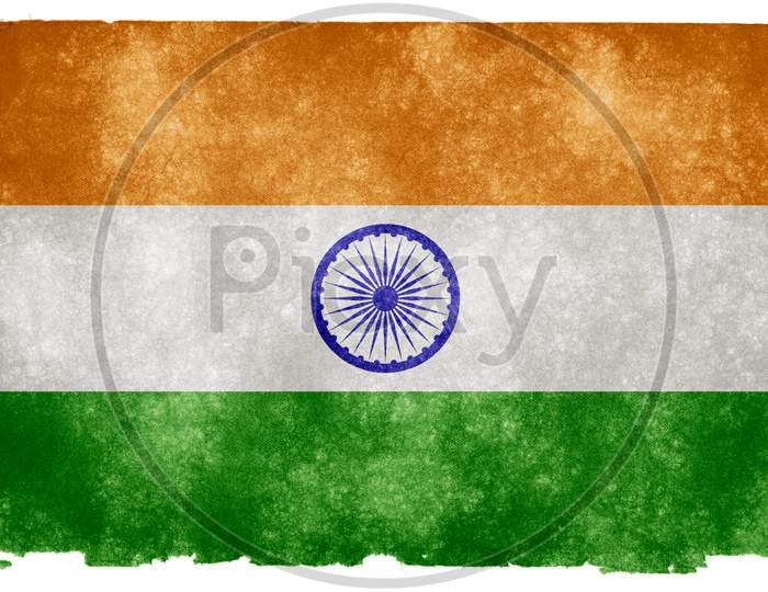 A grungy textured indian flag