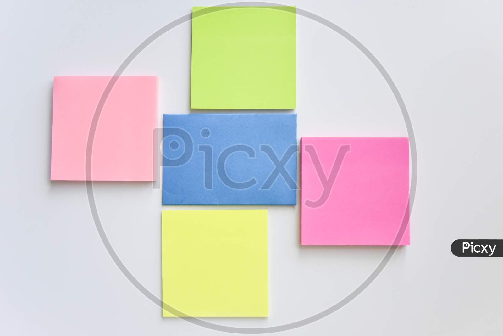 Selective Focus, Colorful Square Blocks And Blue Rectangle In The Center