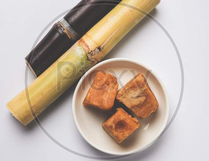 Jaggery OR Gur with Sugar Cane