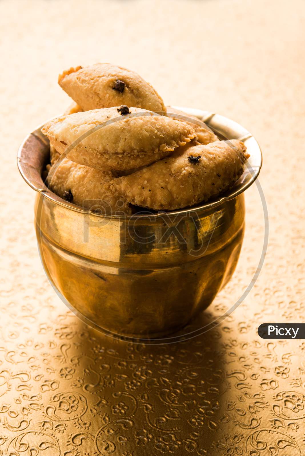 Sweet Karnaji or gujia made during Diwali festival