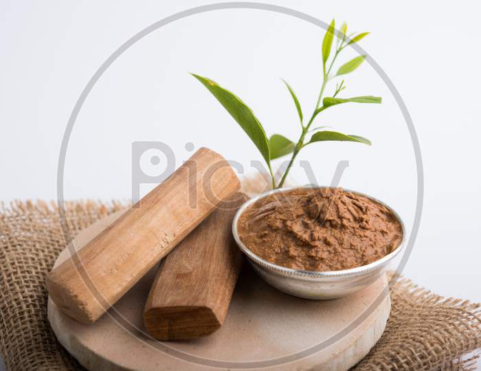 Chandan or sandalwood paste and sticks