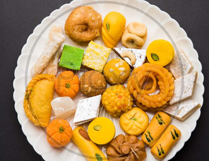 Indian sweets or mithai for diwali festival or special occassion