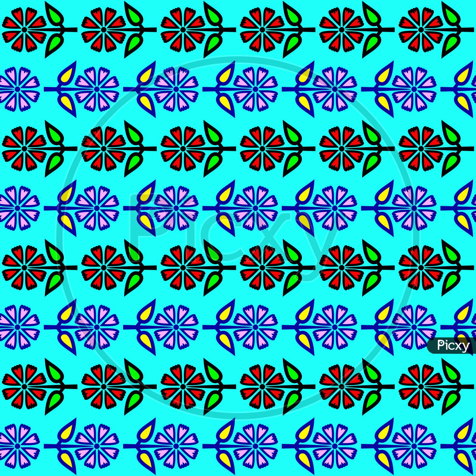 Vector Seamless Pattern With Flowers