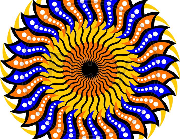 Colorful Vector Abstract Mandala Round Design