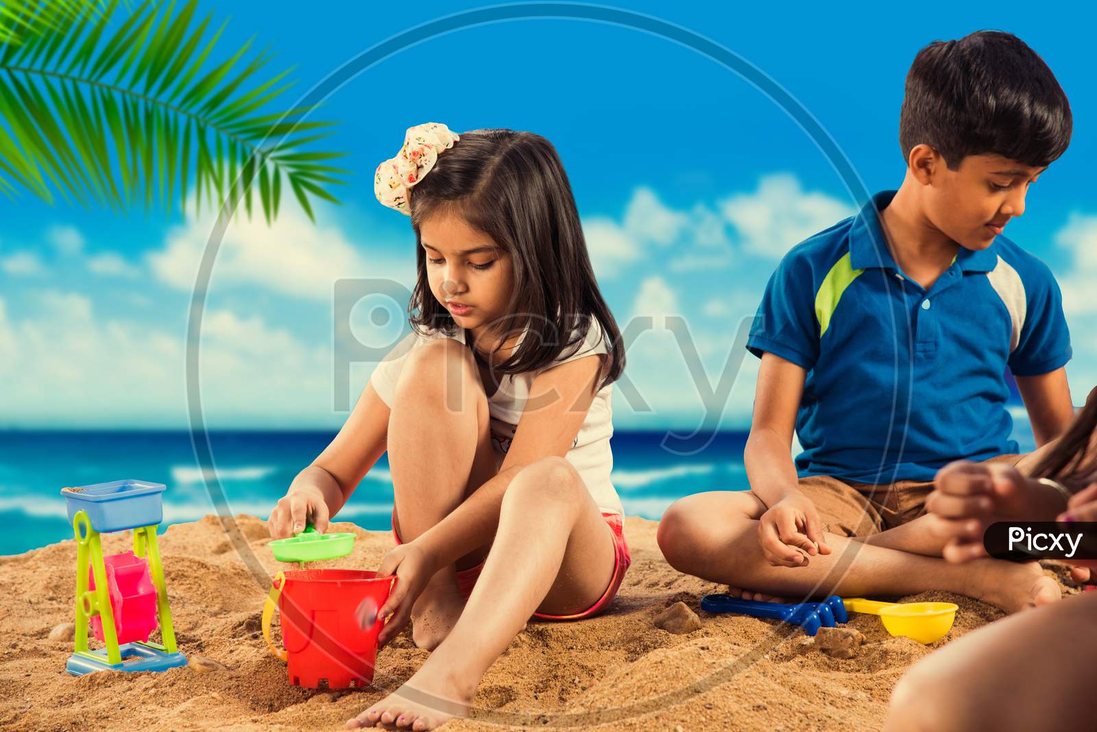 Kids playing at beach