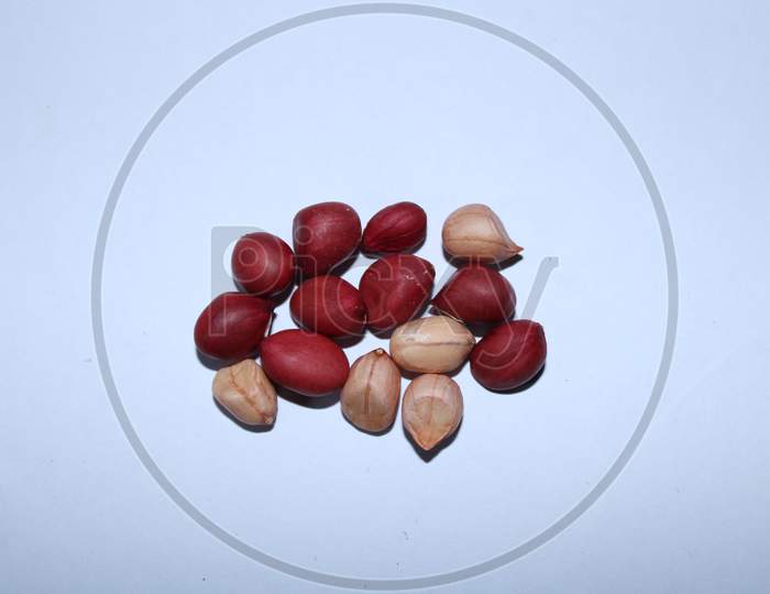 Nuts food on the white background
