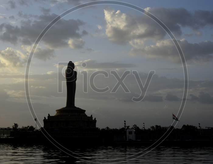 Buddha Statue In Hussain Sagar Lake