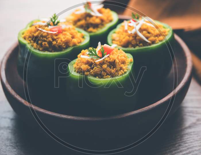 Stuffed  capsicum / bharwa shimla mirchi