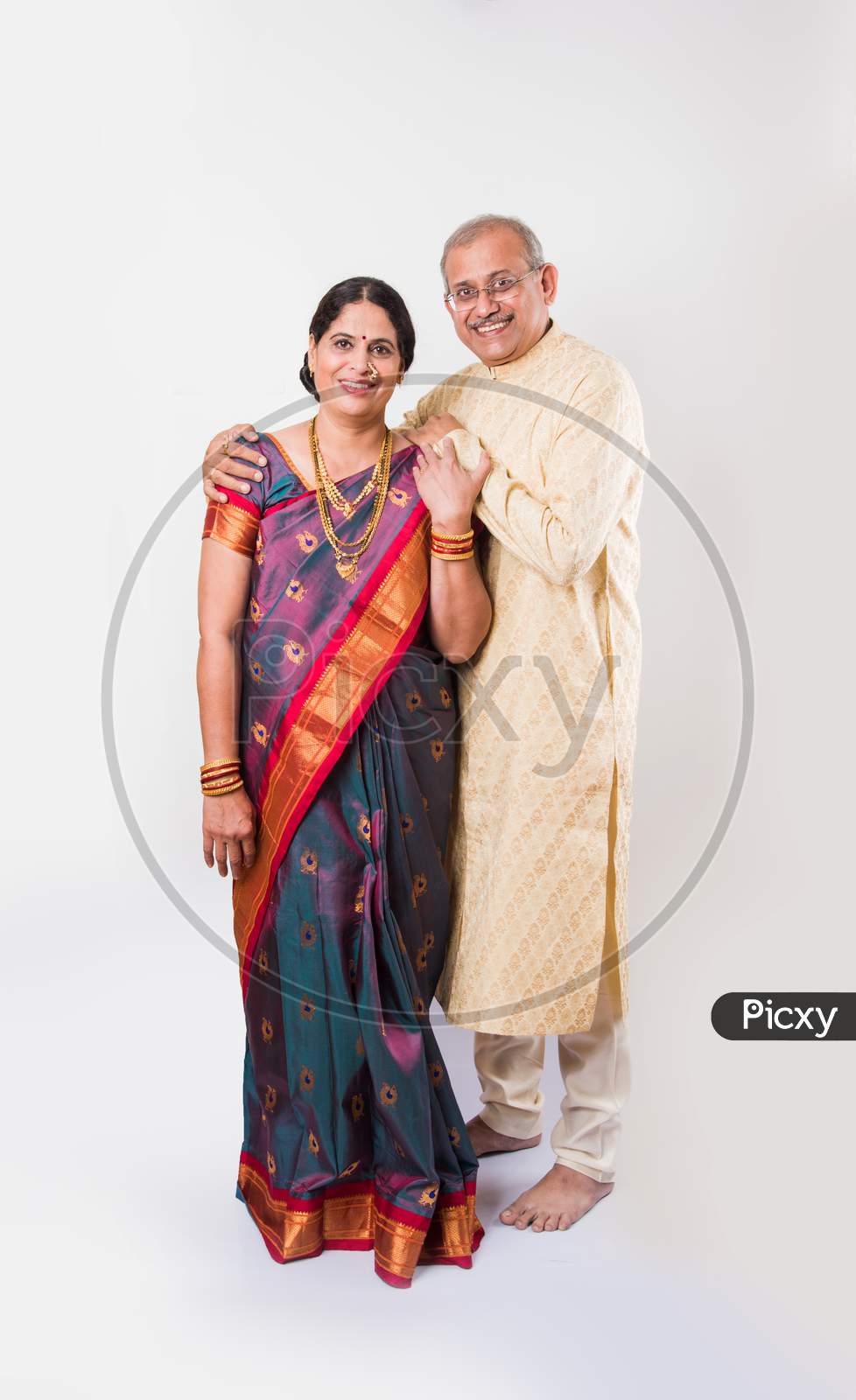 Indian couple in ethnic wear