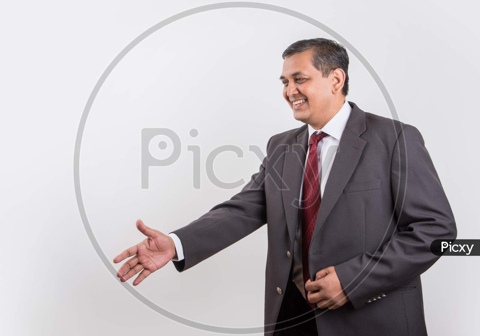 Indian handsome Businessman doing handshake