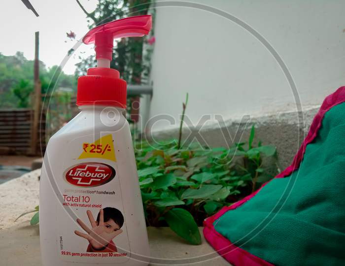 4 June 2020,Guwahati,Assam,hand wash with a mask image with some selective focus