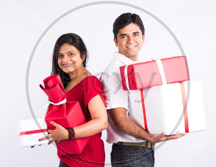 Indian young couple celebrating Christmas / X-mas