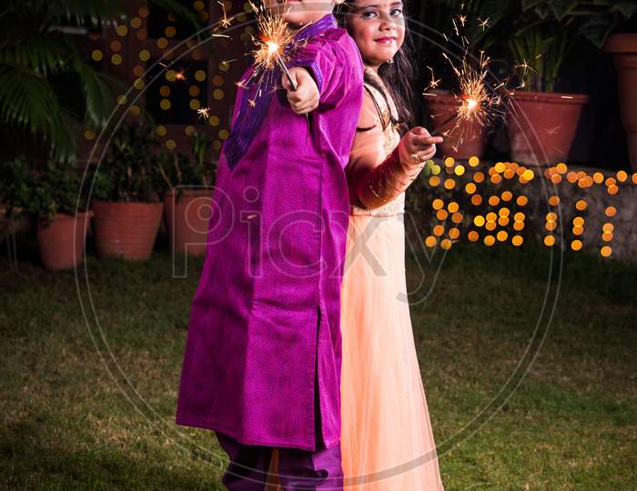 kids celebrating diwali or birthday