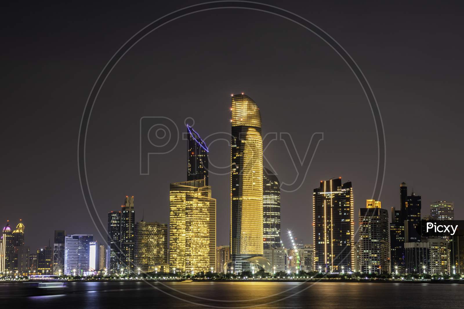 Abu Dhabi City View During Golden Hours, Taken From Marina Break Water