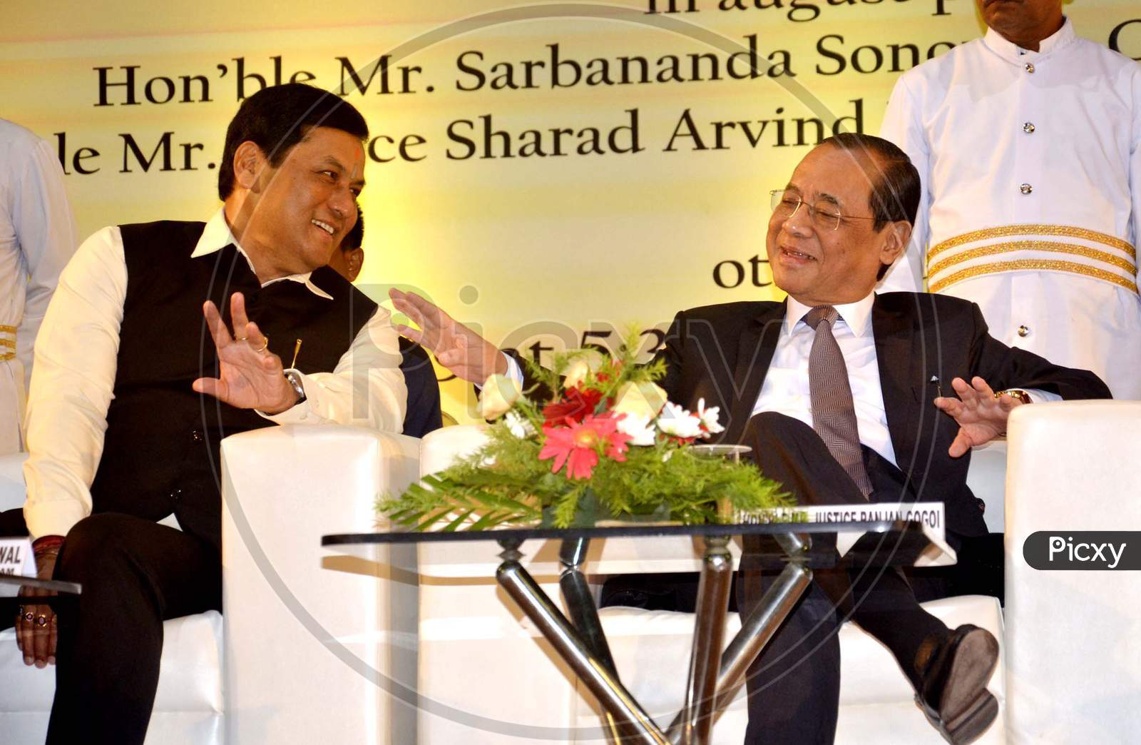 Chief Justice of India Ranjan Gogoi with Assam Chief Minister Sarbananda Sonowal
