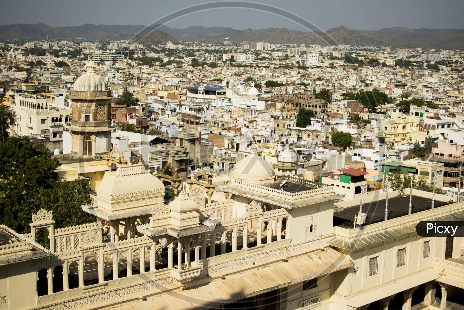 Udaipur Cityscape Scene From City Palace