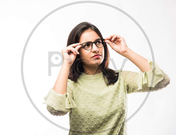Girl wearing Spectacles or eye glasses