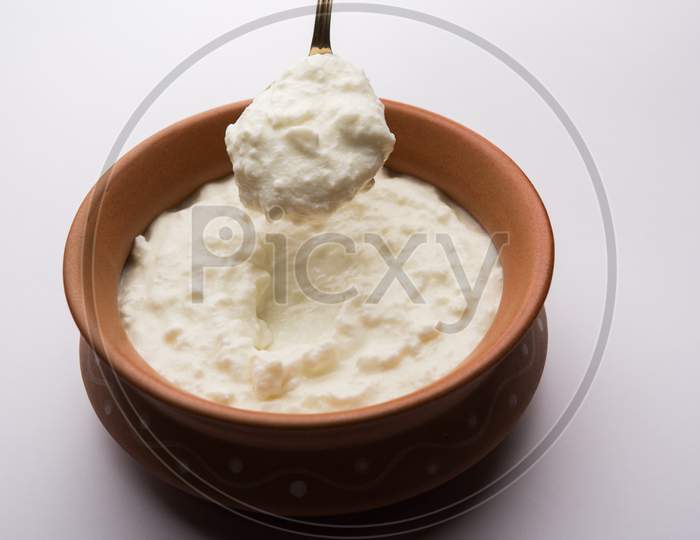 Curd or Dahi in a bowl