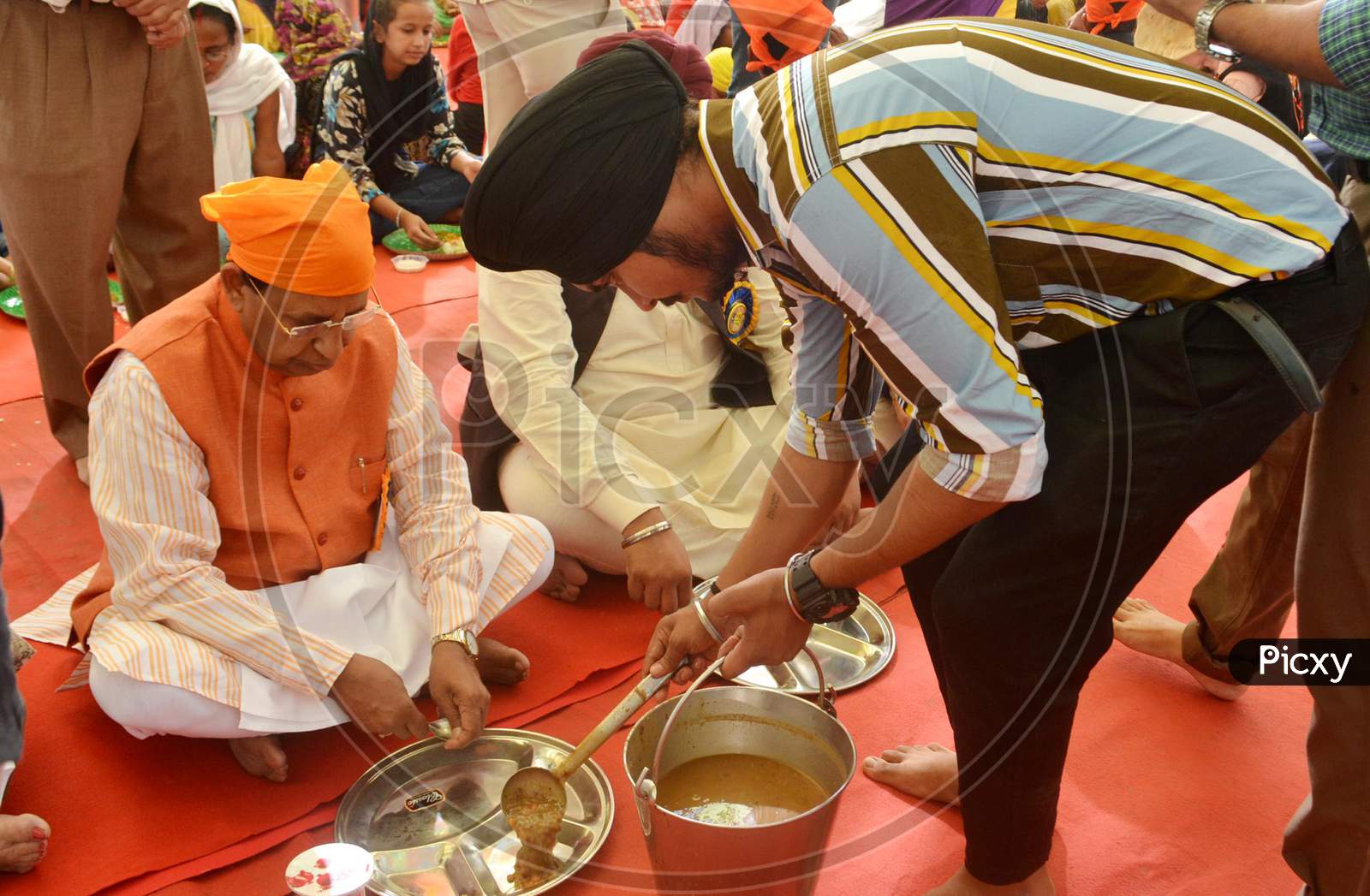 Langar (free meal) is served  to Assam Governor Prof Jagdish Mukhi