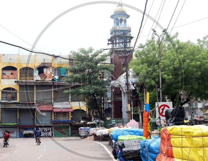 Markets are closed during the lockdown to control the spread of coronavirus in Prayagraj, Uttar Pradesh on July 11, 2020