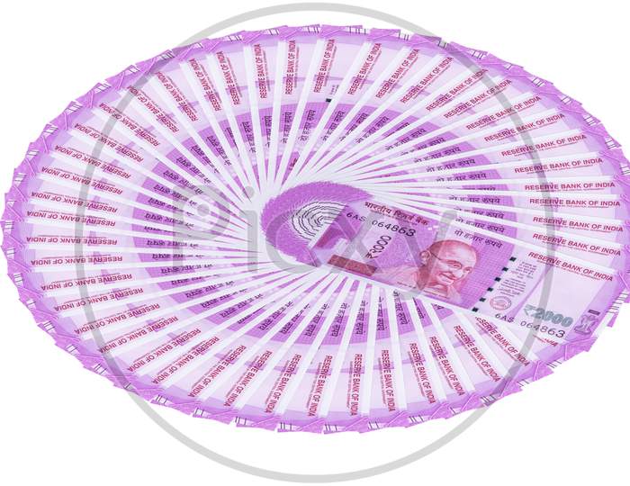 Indian New currency note of rupees 2000 value