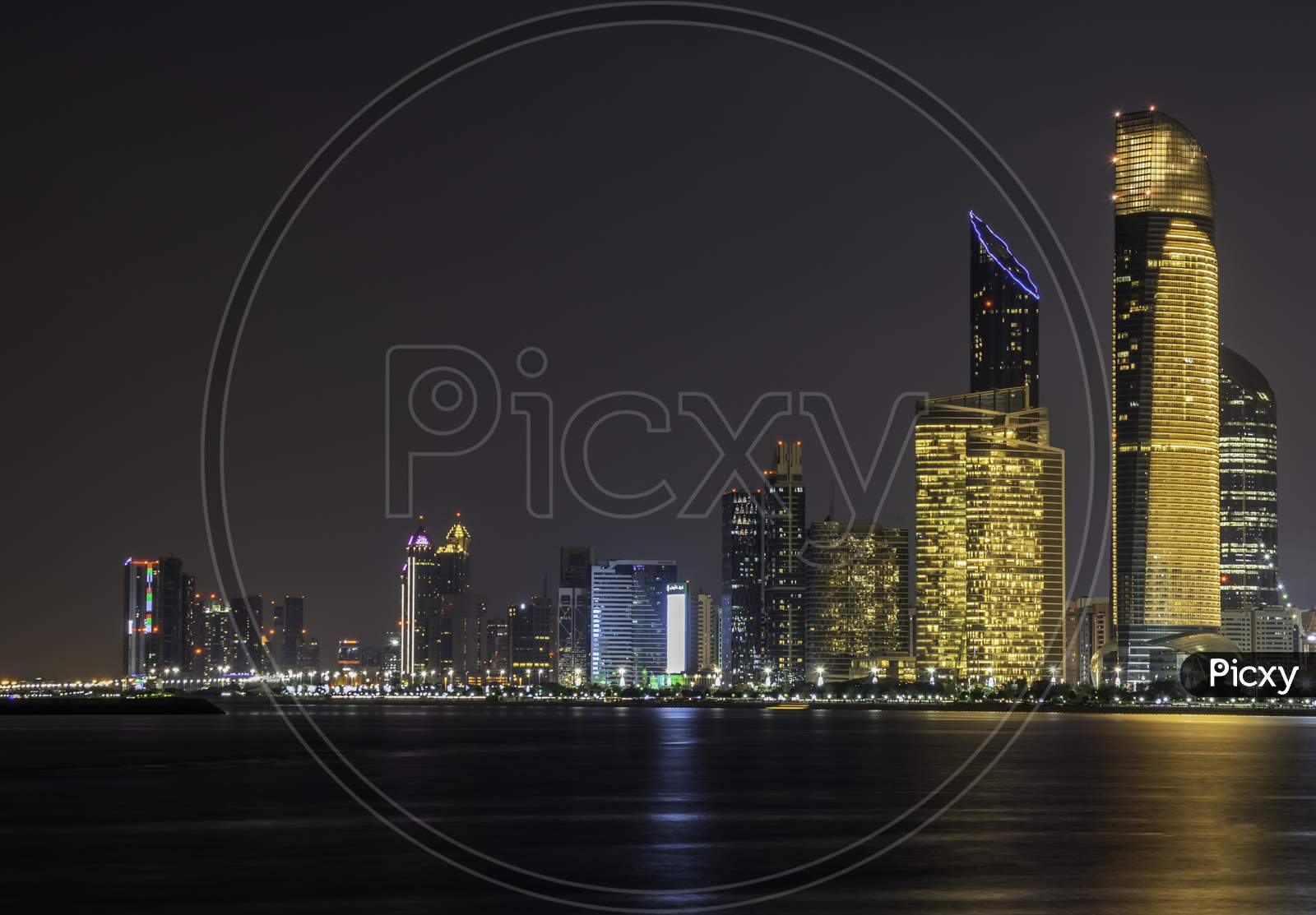 Abu Dhabi City View During Golden Hours, Taken From Marina Break Water