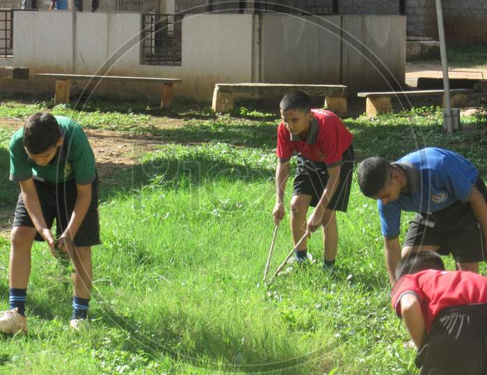 Community cleaning and maintenance of grass