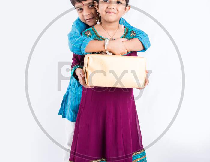 small brother and sister together Rakshabandhan Or Rakhi festival