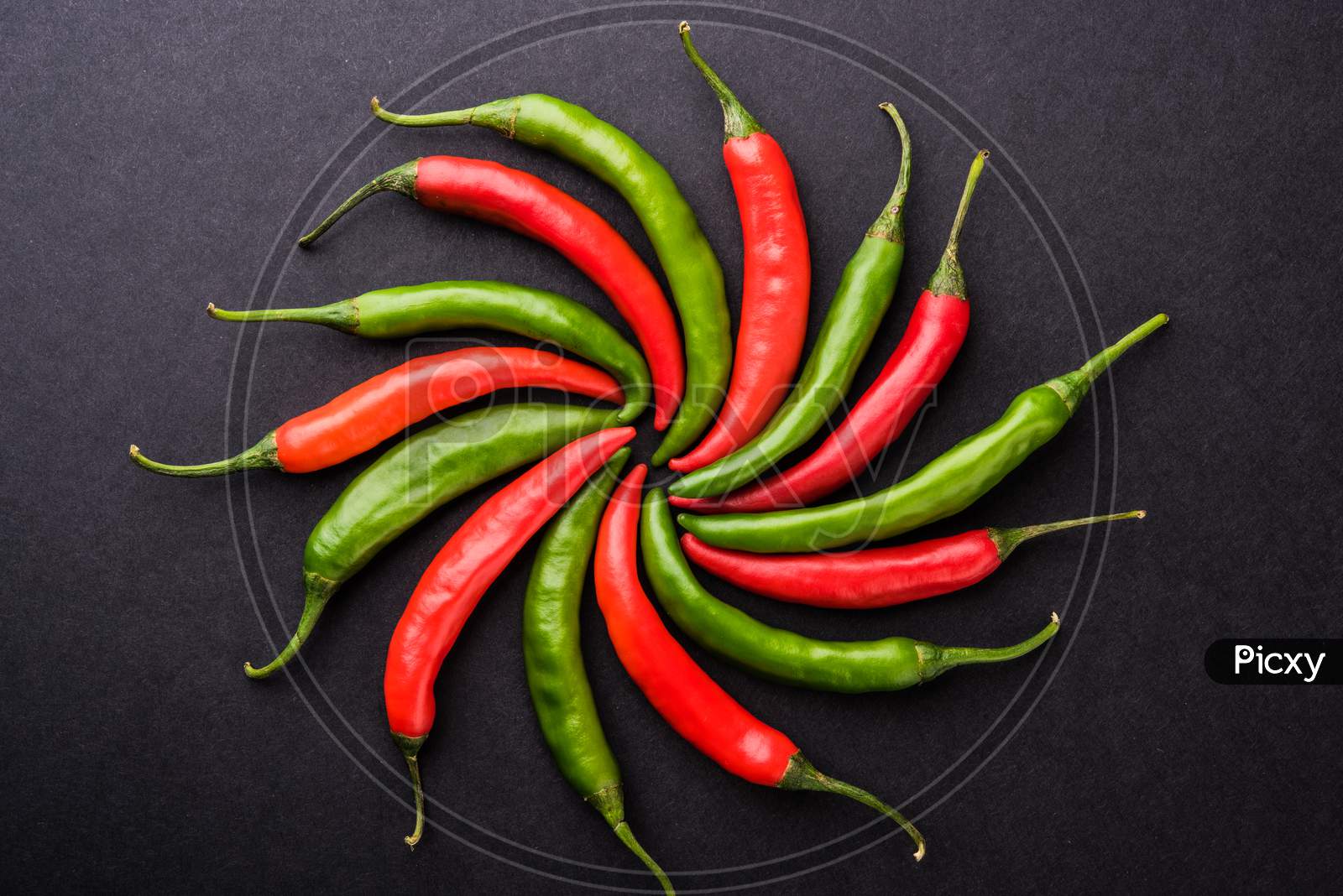 Red / Green hot chillies / mirchi