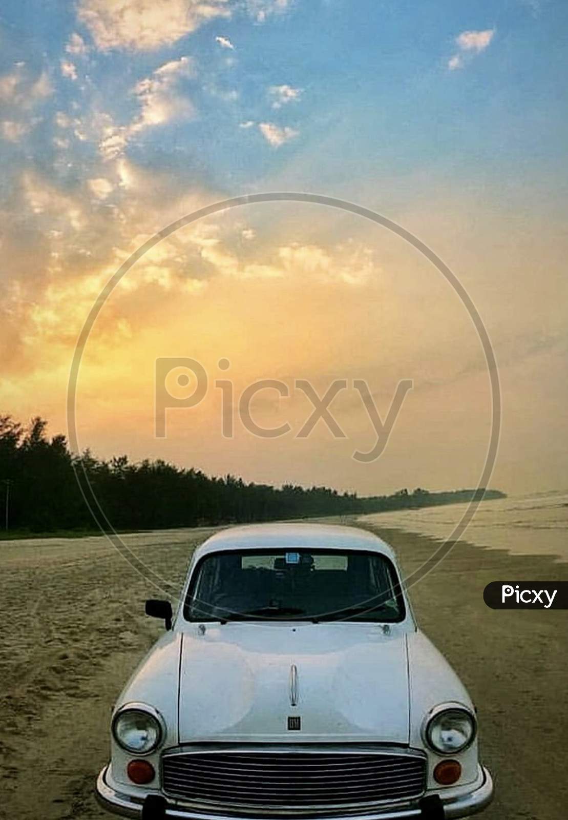 A car in the beach