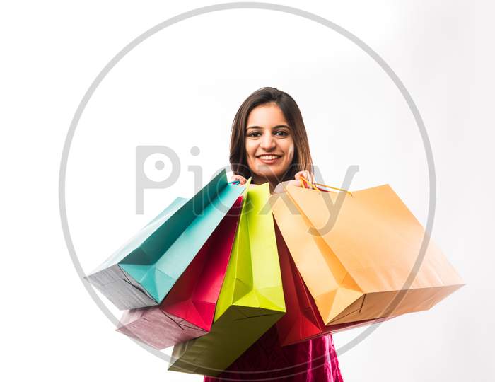 Girl with shopping bags